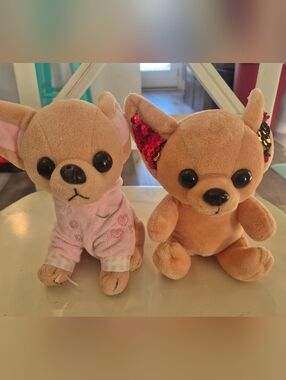 A Pair Of Cute Chiuahua Plush Stuffed Plush Chiuahua Lovers